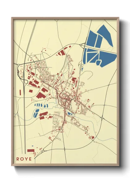 Une affiche de carte sur Roye