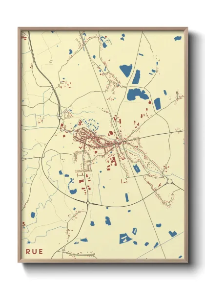 Une affiche de carte sur Rue