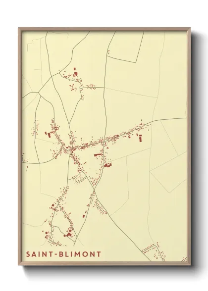 Une affiche de carte sur Saint-Blimont