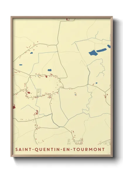 Une affiche de carte sur Saint-Quentin-en-Tourmont