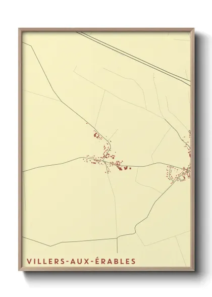Une affiche de carte sur Villers-aux-Érables