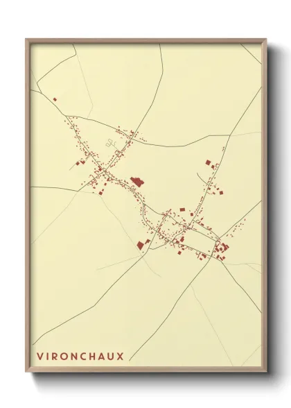 Une affiche de carte sur Vironchaux