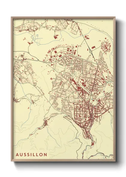 Une affiche de carte sur Aussillon