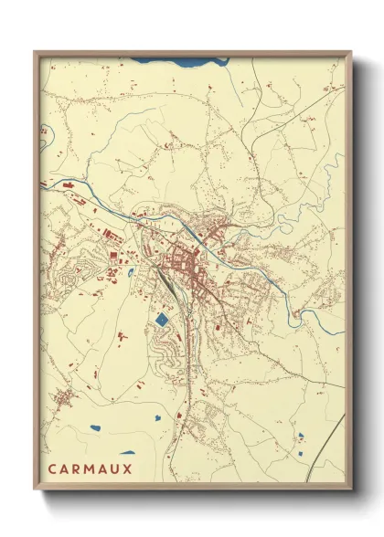 Une affiche de carte sur Carmaux