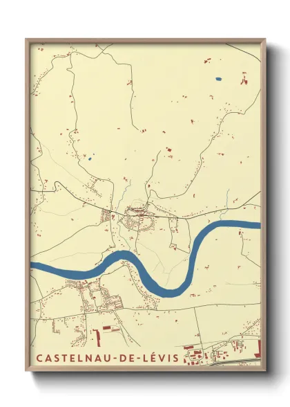 Une affiche de carte sur Castelnau-de-Lévis