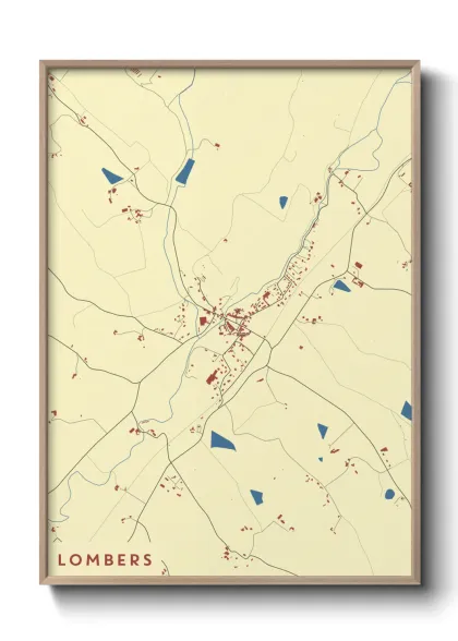 Une affiche de carte sur Lombers