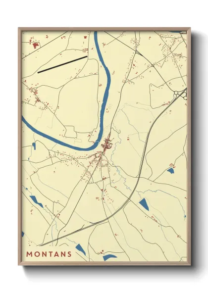 Une affiche de carte sur Montans