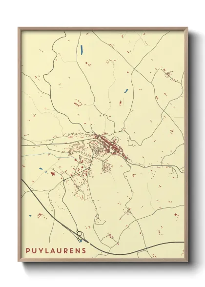 Une affiche de carte sur Puylaurens