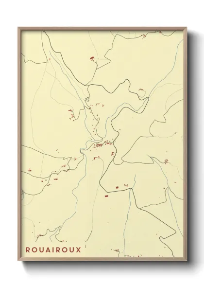 Une affiche de carte sur Rouairoux