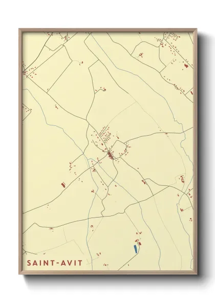Une affiche de carte sur Saint-Avit