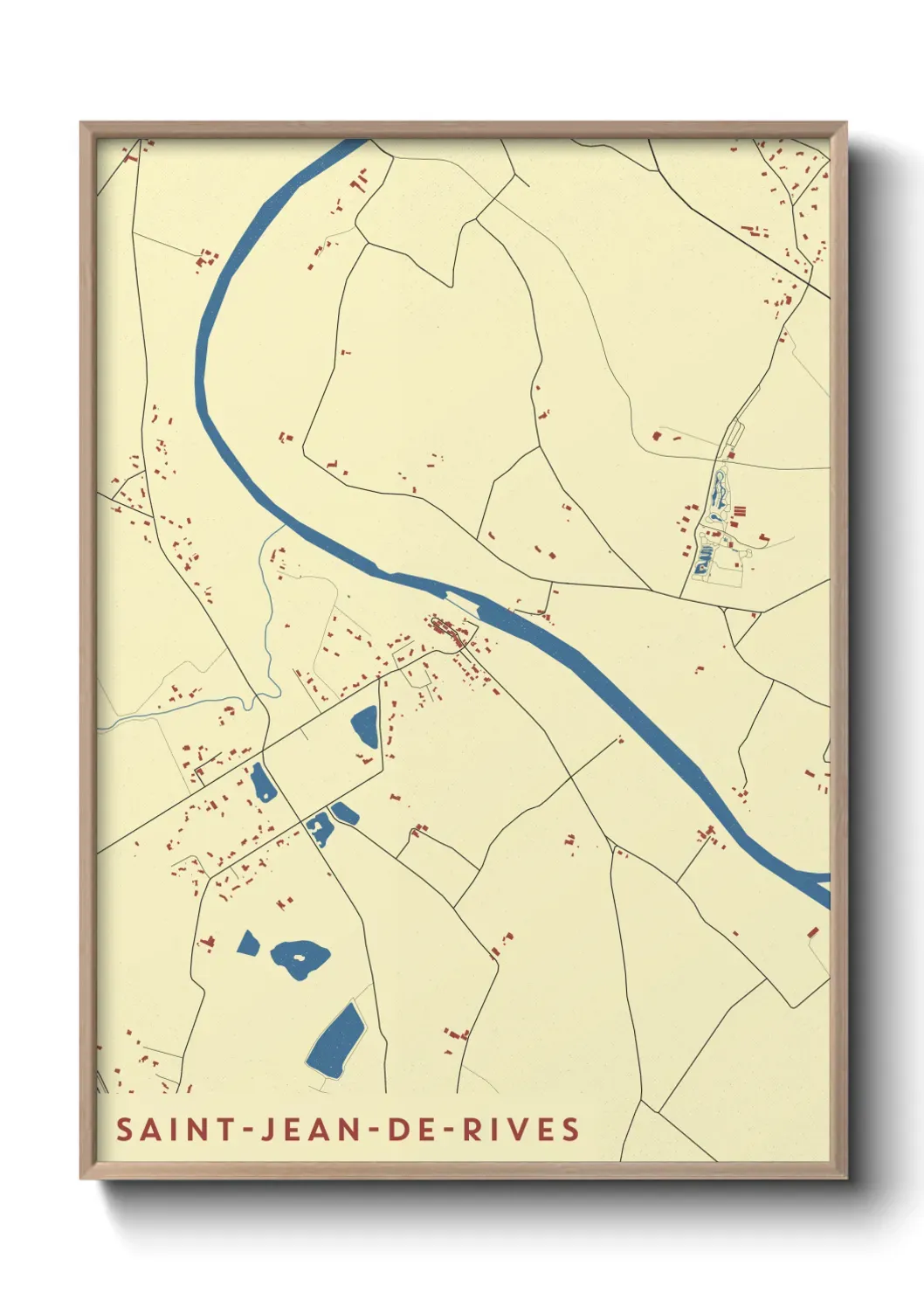 Un poster carte Saint-Jean-de-Rives