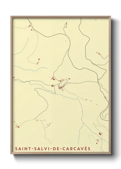 Une affiche de carte sur Saint-Salvi-de-Carcavès