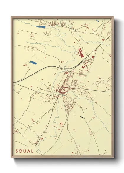 Une affiche de carte sur Soual