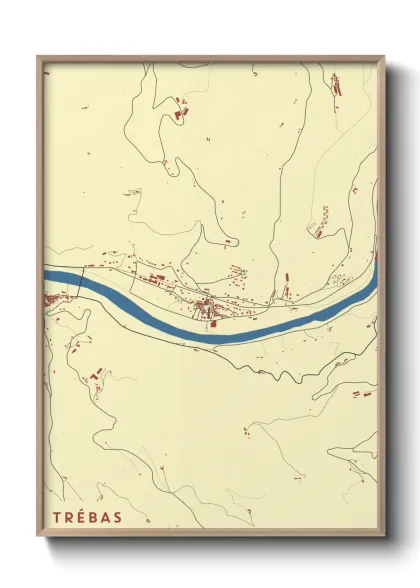 Une affiche de carte sur Trébas