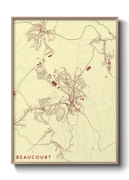 Une affiche de carte sur Beaucourt