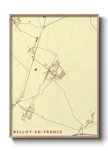 Une affiche de carte sur Belloy-en-France