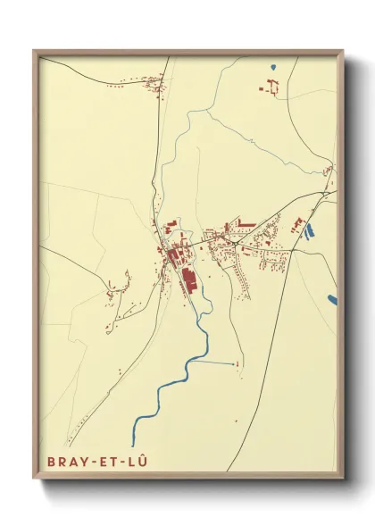 Une affiche de carte sur Bray-et-Lû