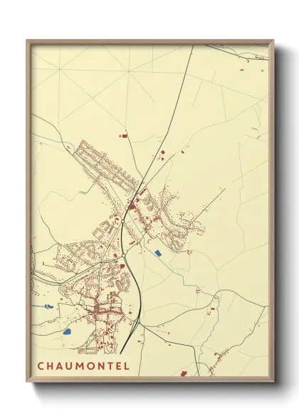 Une affiche de carte sur Chaumontel