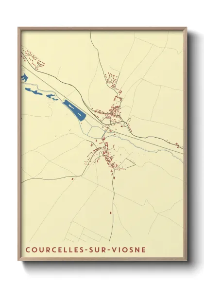 Une affiche de carte sur Courcelles-sur-Viosne