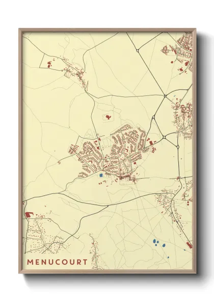 Une affiche de carte sur Menucourt