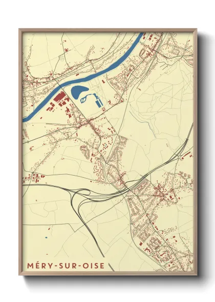 Une affiche de carte sur Méry-sur-Oise