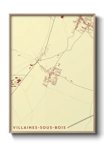 Une affiche de carte sur Villaines-sous-Bois