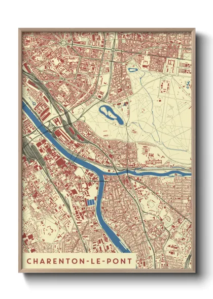 Une affiche de carte sur Charenton-le-Pont