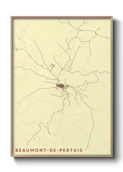 Une affiche de carte sur Beaumont-de-Pertuis