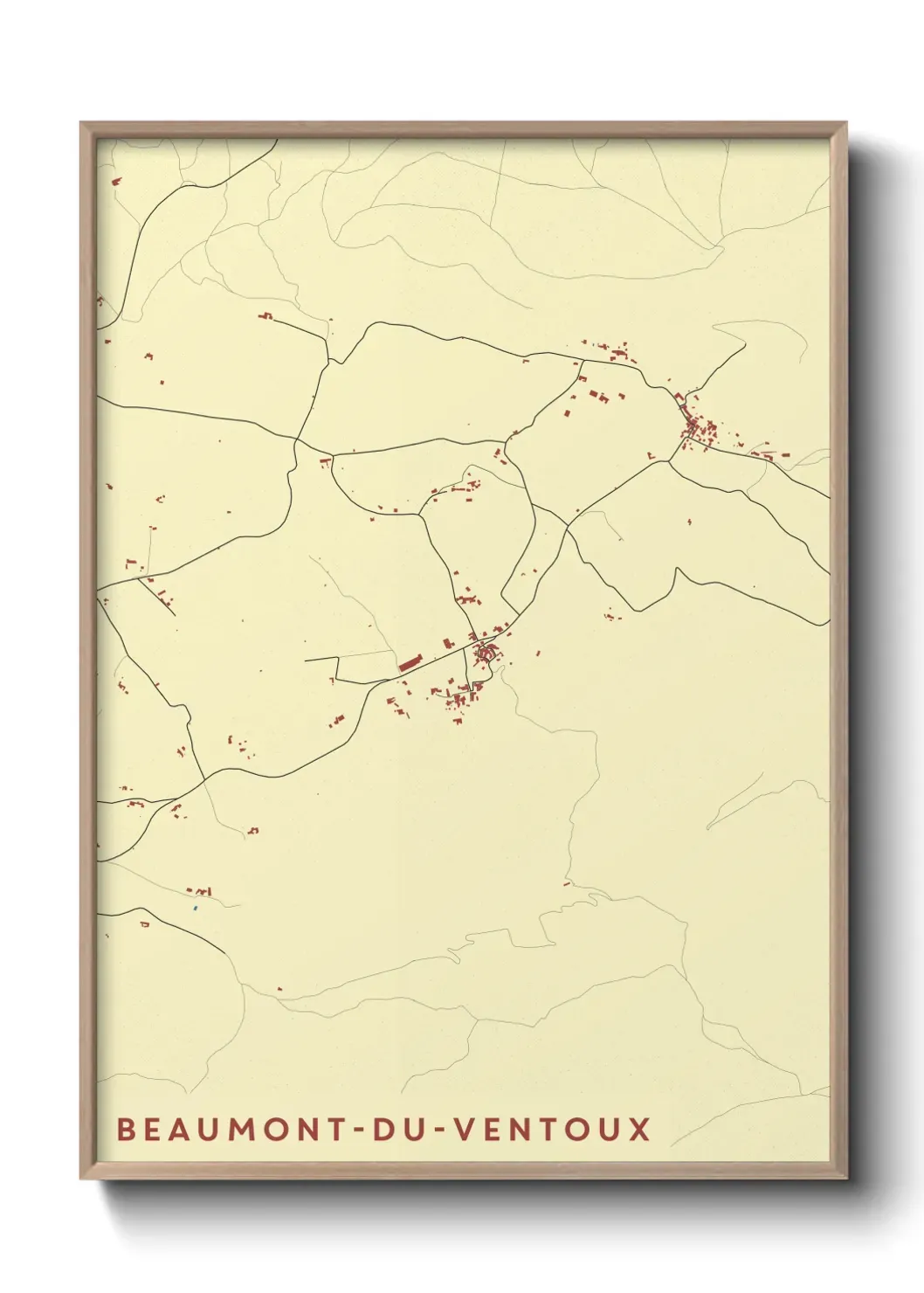 Un poster carte Beaumont-du-Ventoux