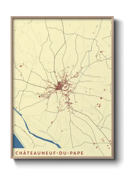 Une affiche de carte sur Châteauneuf-du-Pape