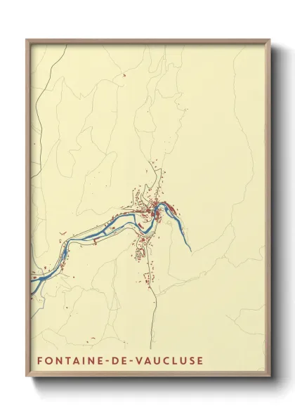Une affiche de carte sur Fontaine-de-Vaucluse