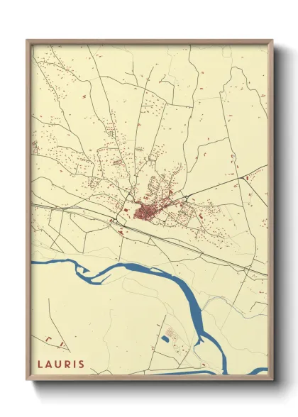 Une affiche de carte sur Lauris