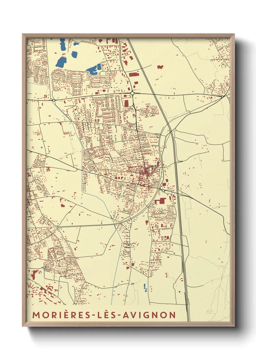 Un poster carte Morières-lès-Avignon