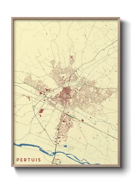 Une affiche de carte sur Pertuis