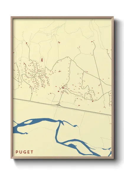 Une affiche de carte sur Puget