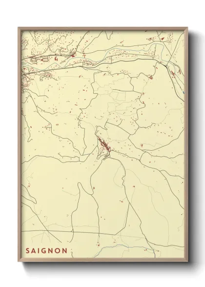 Une affiche de carte sur Saignon