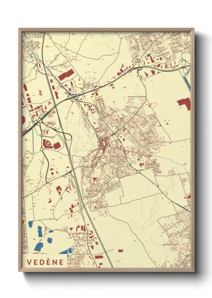 Une affiche de carte sur Vedène