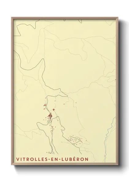 Une affiche de carte sur Vitrolles-en-Lubéron