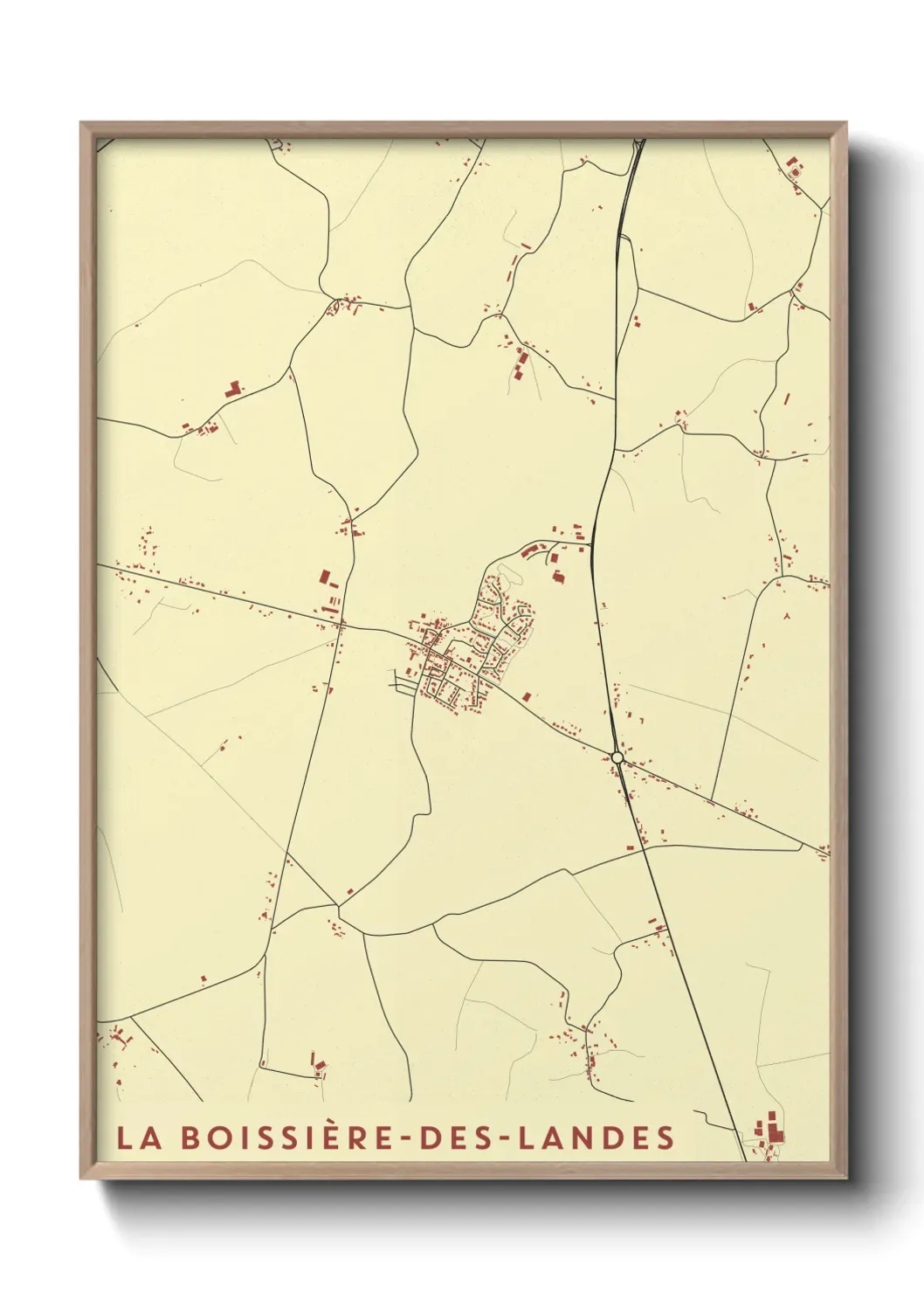 Un poster carte La Boissière-des-Landes