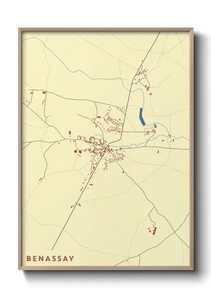 Une affiche de carte sur Benassay
