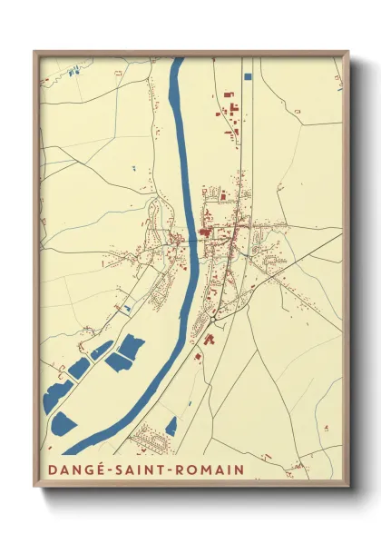 Une affiche de carte sur Dangé-Saint-Romain