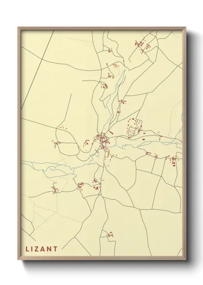 Une affiche de carte sur Lizant