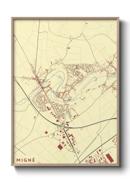 Une affiche de carte sur Migné