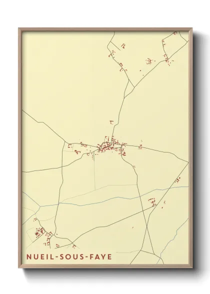 Une affiche de carte sur Nueil-sous-Faye