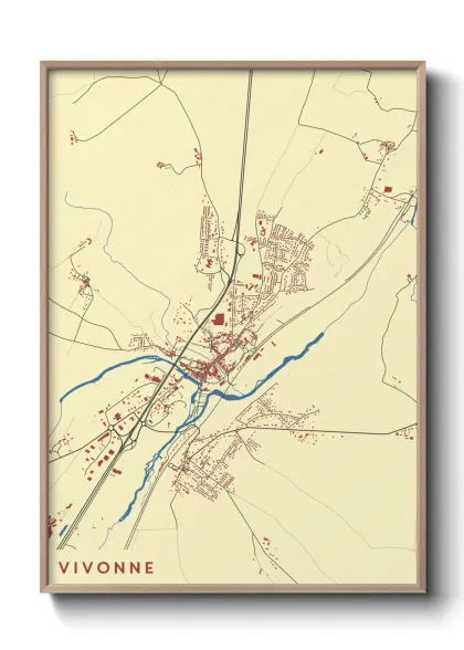 Une affiche de carte sur Vivonne