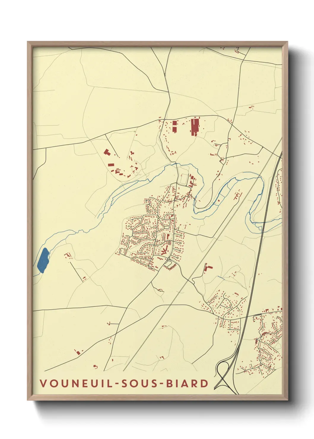 Un poster carte Vouneuil-sous-Biard