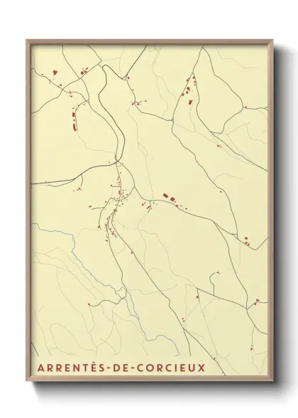 Une affiche de carte sur Arrentès-de-Corcieux