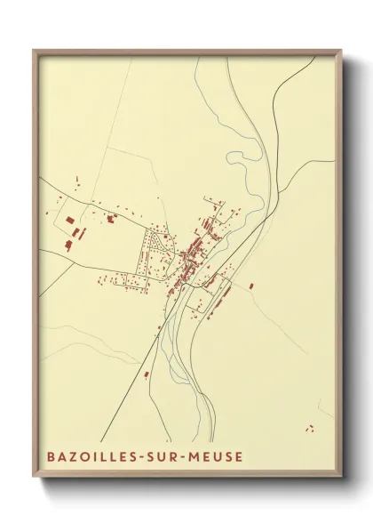 Une affiche de carte sur Bazoilles-sur-Meuse