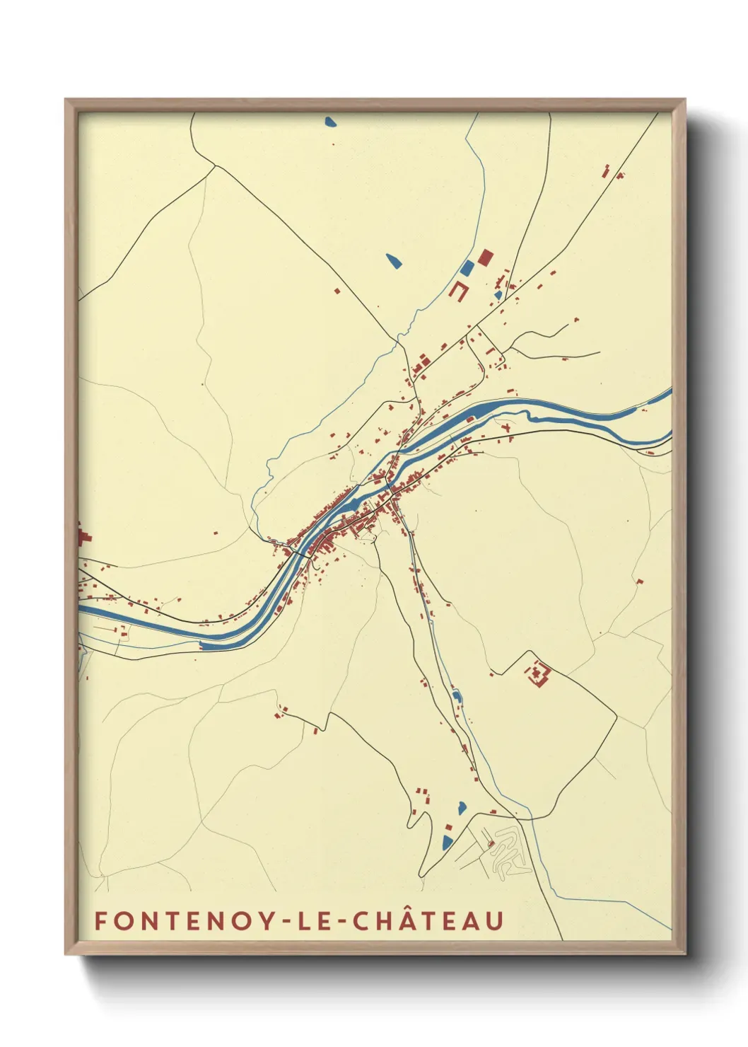Un poster carte Fontenoy-le-Château