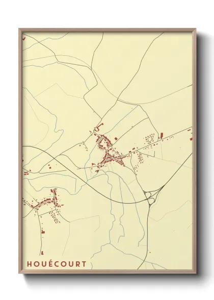 Une affiche de carte sur Houécourt